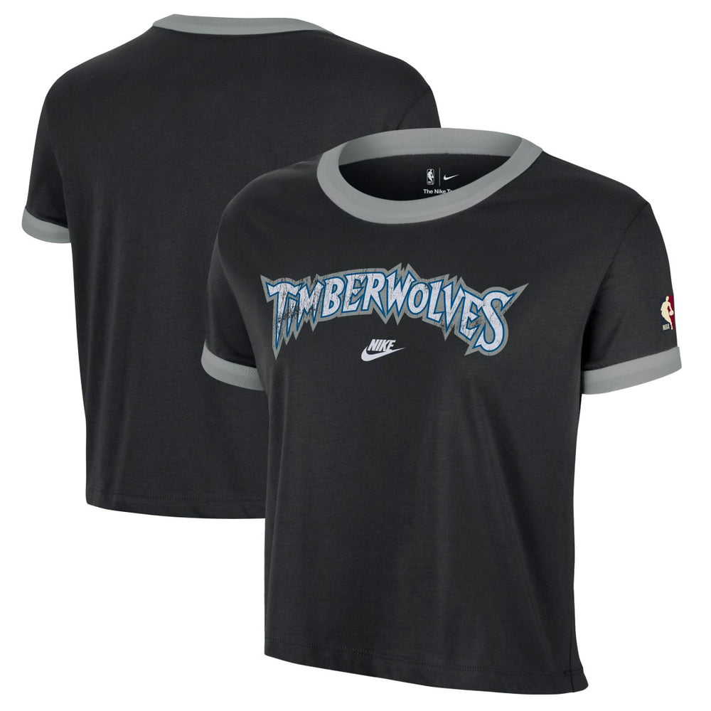 Nike Minnesota Timberwolves Women's Classic Edition Hardwood Classics Essential Vintage Ringer T-Shirt