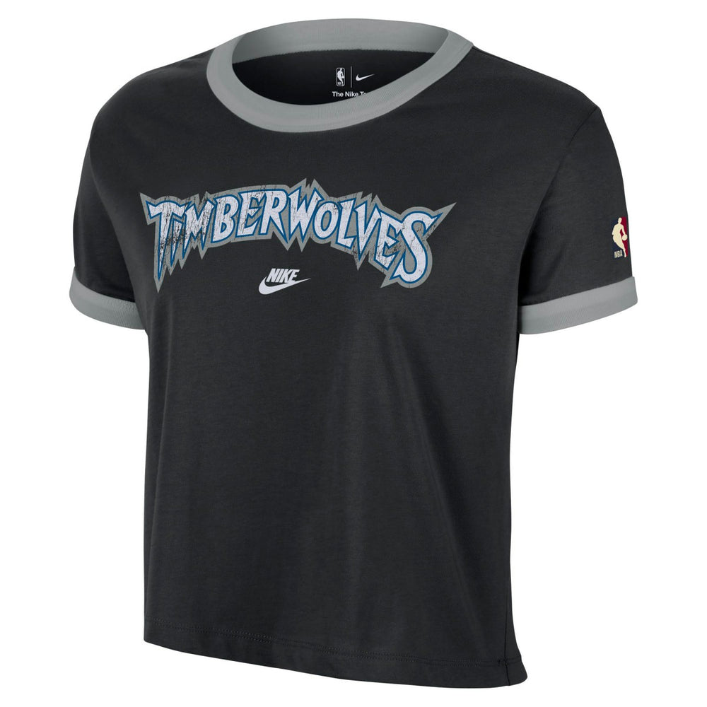 Nike Minnesota Timberwolves Women's Classic Edition Hardwood Classics Essential Vintage Ringer T-Shirt