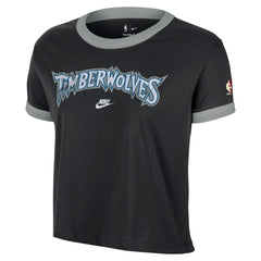Nike Minnesota Timberwolves Women's Classic Edition Hardwood Classics Essential Vintage Ringer T-Shirt