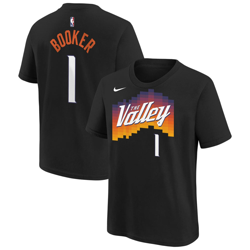 Nike Devin Booker Phoenix Suns Youth 2025/26 City Edition Name & Number T-Shirt