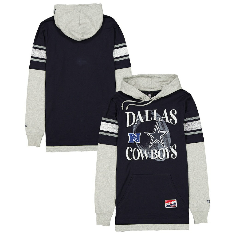 Twofer Layered Long Sleeve Hoodie T-Shirt - Dallas Cowboys Hoodies