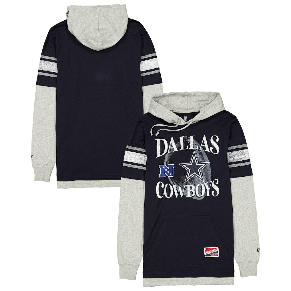 Twofer Layered Long Sleeve Hoodie T-Shirt - Dallas Cowboys Hoodies
