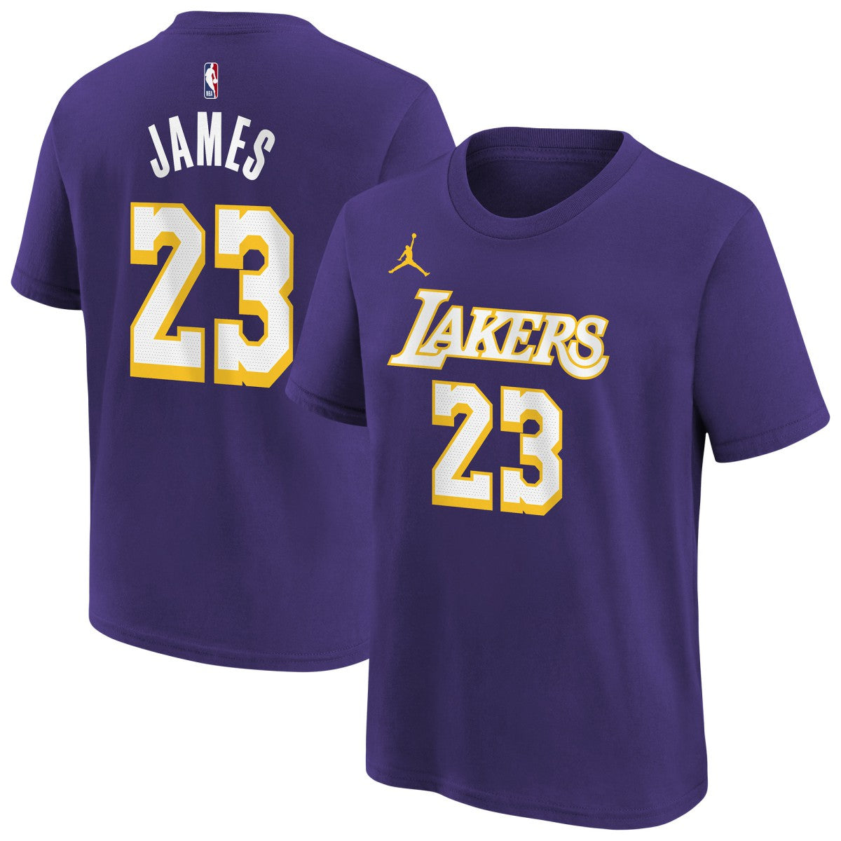 LeBron James Los Angeles Lakers Jordan Brand Youth Statement Edition Name & Number T-Shirt