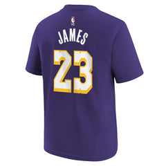 LeBron James Los Angeles Lakers Jordan Brand Youth Statement Edition Name & Number T-Shirt