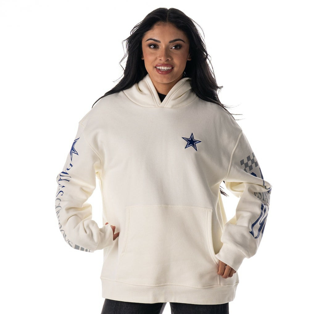 The Wild Collective Unisex Stacked Graphic Sleeve Fleece Hoodie - Dallas Cowboys Hoodies