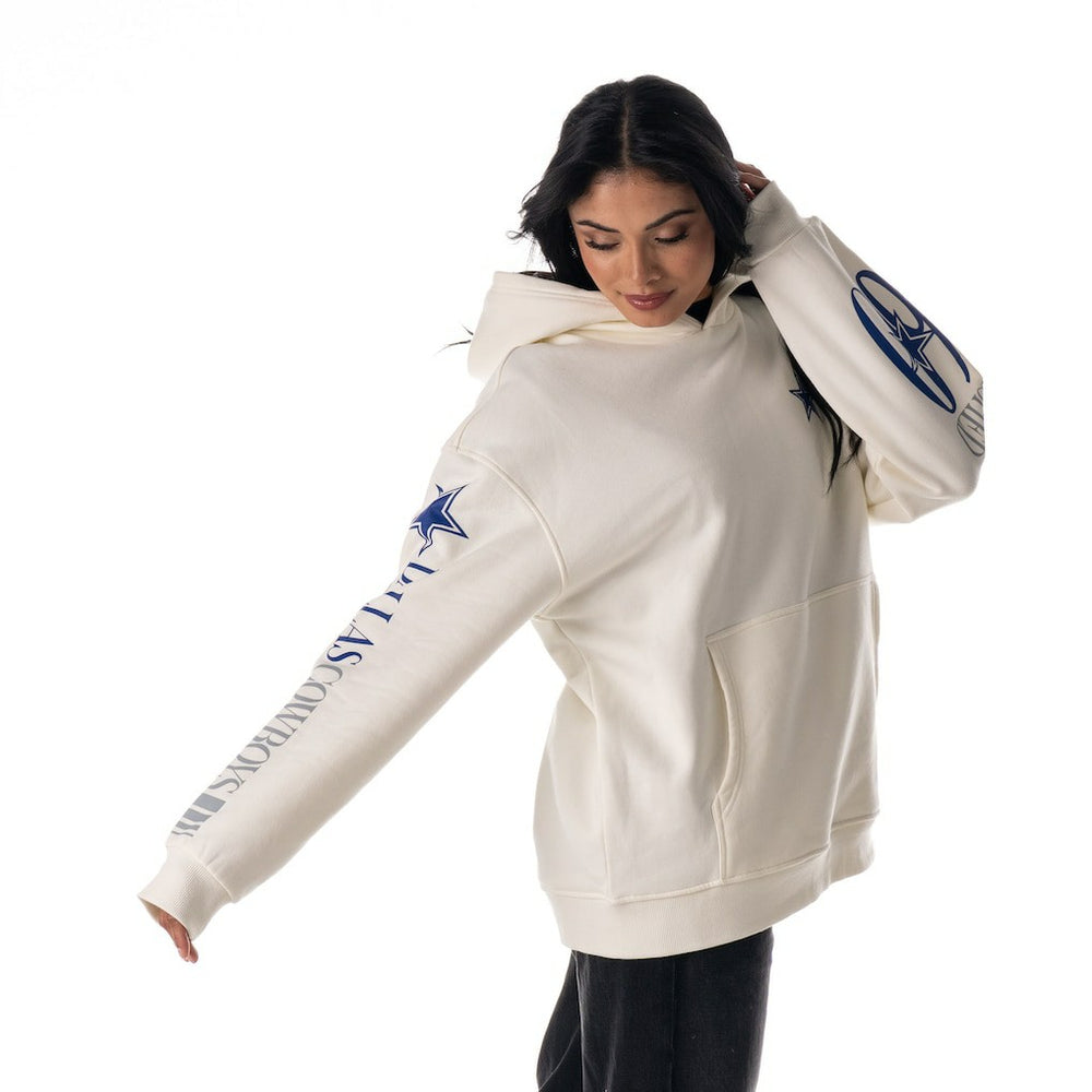 The Wild Collective Unisex Stacked Graphic Sleeve Fleece Hoodie - Dallas Cowboys Hoodies
