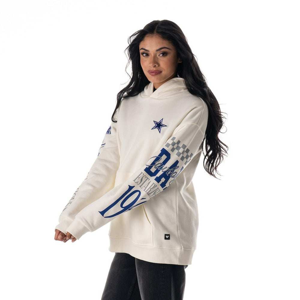 The Wild Collective Unisex Stacked Graphic Sleeve Fleece Hoodie - Dallas Cowboys Hoodies