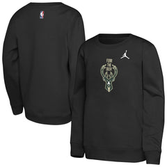 Milwaukee Bucks Jordan Brand Youth Courtside Statement Edition Sweatshirt