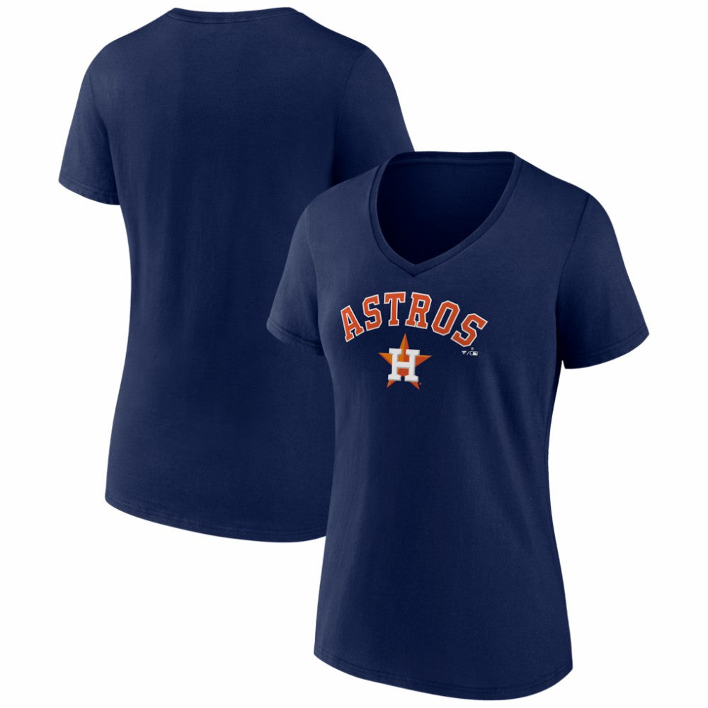 Navy Houston Astros Women's Logo V-Neck T-Shirt