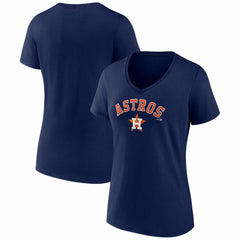 Navy Houston Astros Women's Logo V-Neck T-Shirt