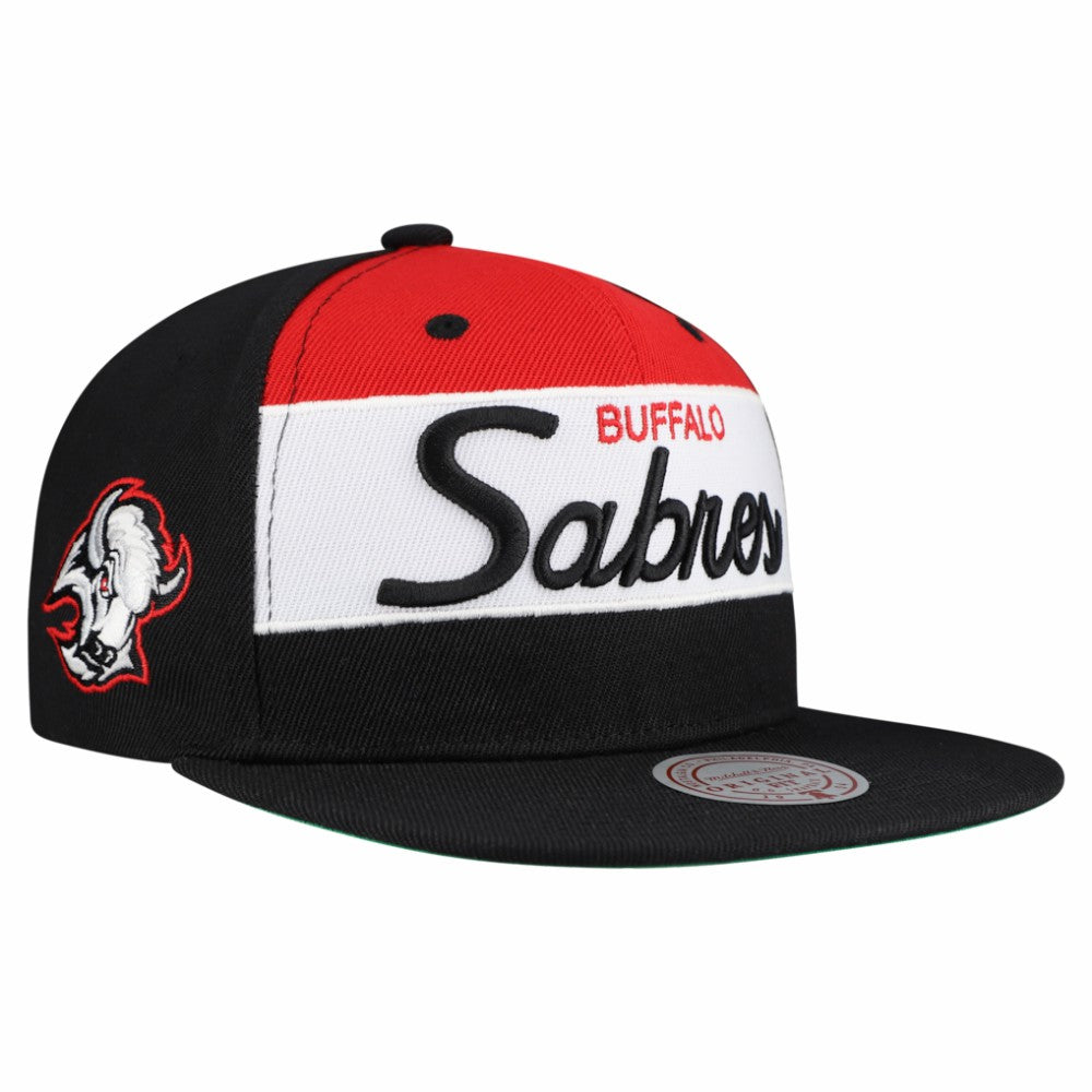 NHL Buffalo Sabres Mitchell & Ness Retro Script Colorblock Snapback Hat