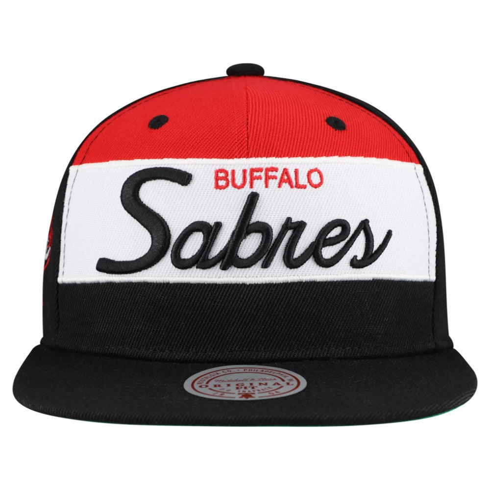 NHL Buffalo Sabres Mitchell & Ness Retro Script Colorblock Snapback Hat