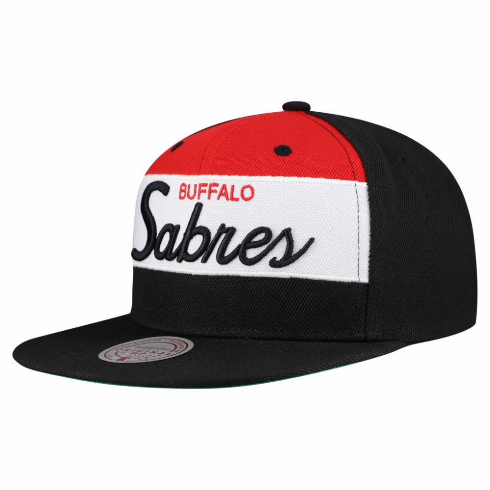 NHL Buffalo Sabres Mitchell & Ness Retro Script Colorblock Snapback Hat