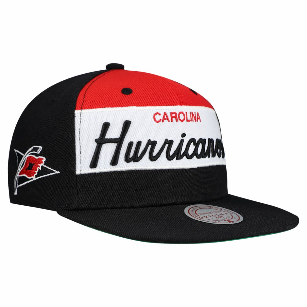 NHL Carolina Hurricanes Mitchell & Ness Retro Script Colorblock Snapback Hat