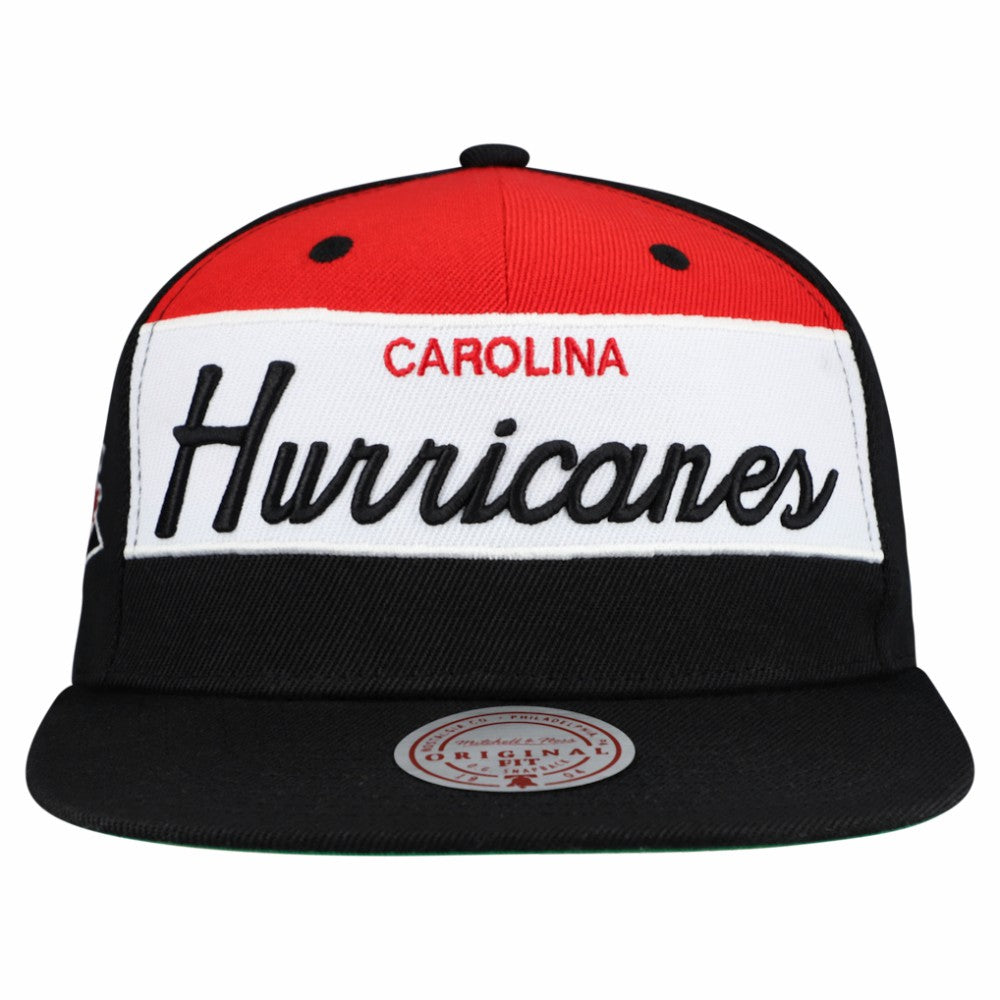 NHL Carolina Hurricanes Mitchell & Ness Retro Script Colorblock Snapback Hat