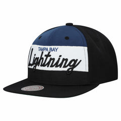 NHL Tampa Bay Lightning Mitchell & Ness Retro Script Colorblock Snapback Hat