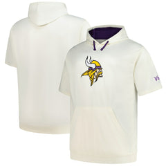 Profile Big & Tall Chest Print and Logo Short Sleeve Pullover Hoodie - Minnesota Vikings Hoodies