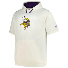 Profile Big & Tall Chest Print and Logo Short Sleeve Pullover Hoodie - Minnesota Vikings Hoodies