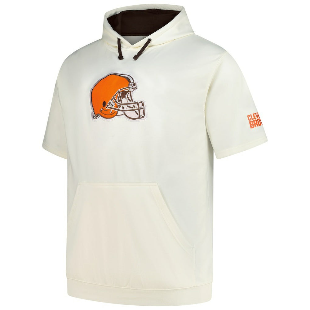 Profile Big & Tall Chest Print and Logo Short Sleeve Pullover Hoodie - Cleveland Browns Hoodies