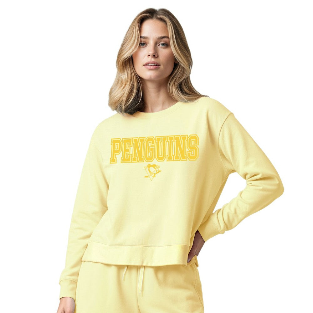 NHL Pittsburgh Penguins Concepts Sport Women's Tonal Pullover Tri-Blend Sweatshirt
