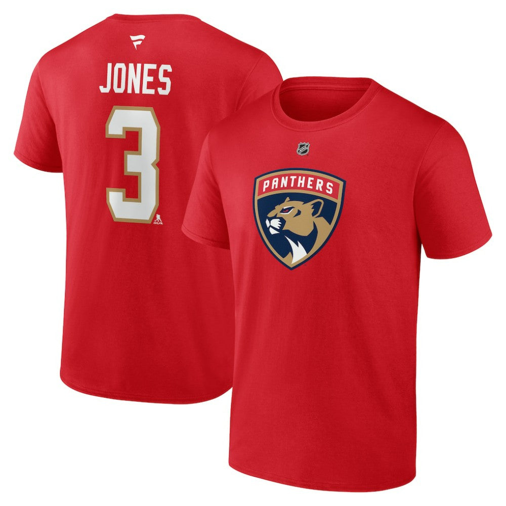 NHL Seth Jones Florida Panthers Fanatics Authentic Stack Name & Number T-Shirt