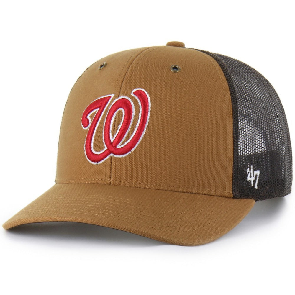 Brown Washington Nationals Carhartt x '47 Trucker Adjustable Hat