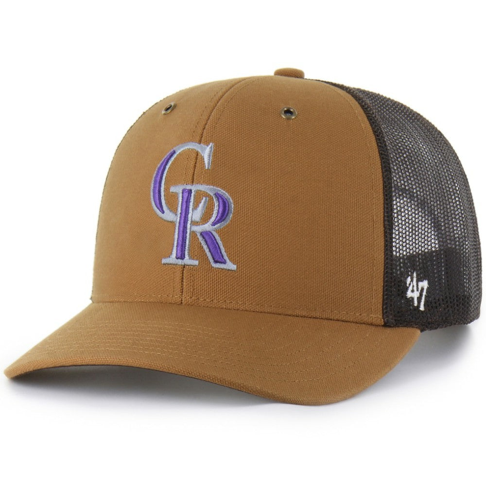 Brown Colorado Rockies Carhartt x '47 Trucker Adjustable Hat