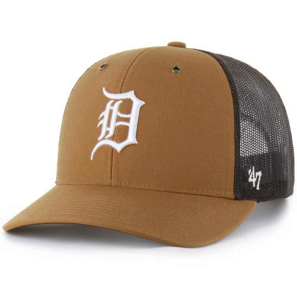 Brown Detroit Tigers Carhartt x '47 Trucker Adjustable Hat