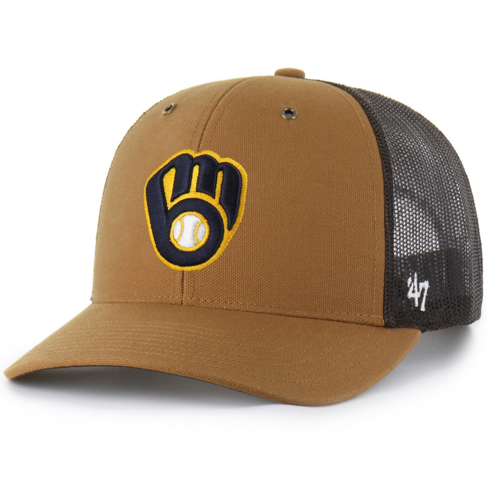 Brown Milwaukee Brewers Carhartt x '47 Trucker Adjustable Hat