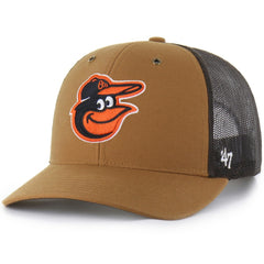 Brown Baltimore Orioles Carhartt x '47 Trucker Adjustable Hat