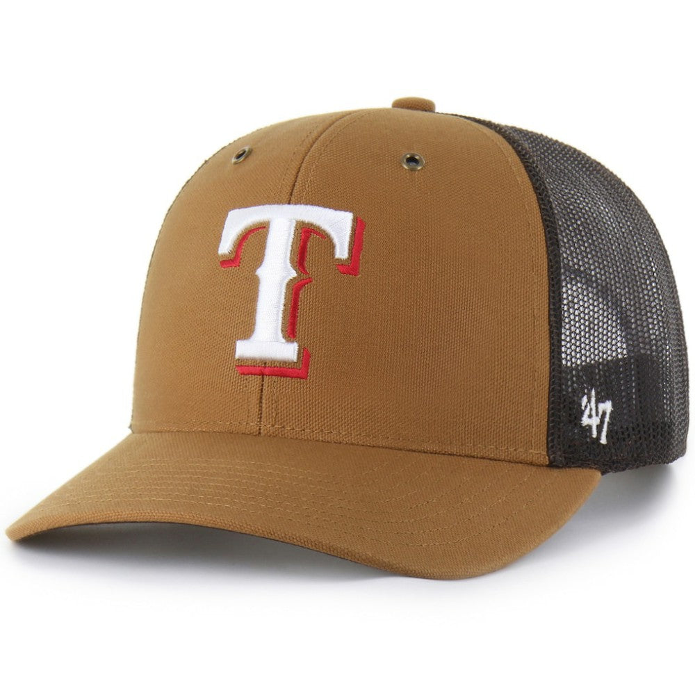 Brown Texas Rangers Carhartt x '47 Trucker Adjustable Hat