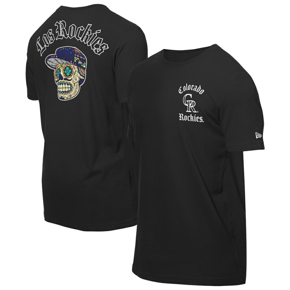Black Colorado Rockies New Era Sugar Skulls T-Shirt