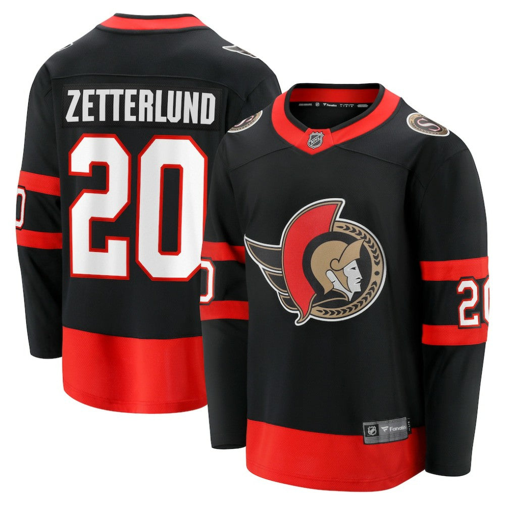 NHL Fabian Zetterlund Ottawa Senators Fanatics Home Breakaway Jersey