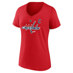 NHL Alexander Ovechkin Washington Capitals Fanatics Women's NHL All-Time Leading Goal Scorer The Great 8 Name & Number V-Neck T-Shirt