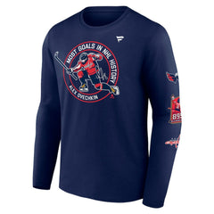 NHL Alexander Ovechkin Washington Capitals Fanatics NHL All-Time Leading Goal Scorer Badges Long Sleeve T-Shirt