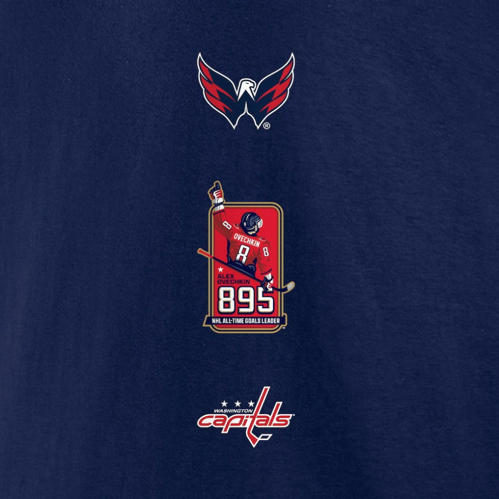 NHL Alexander Ovechkin Washington Capitals Fanatics NHL All-Time Leading Goal Scorer Badges Long Sleeve T-Shirt