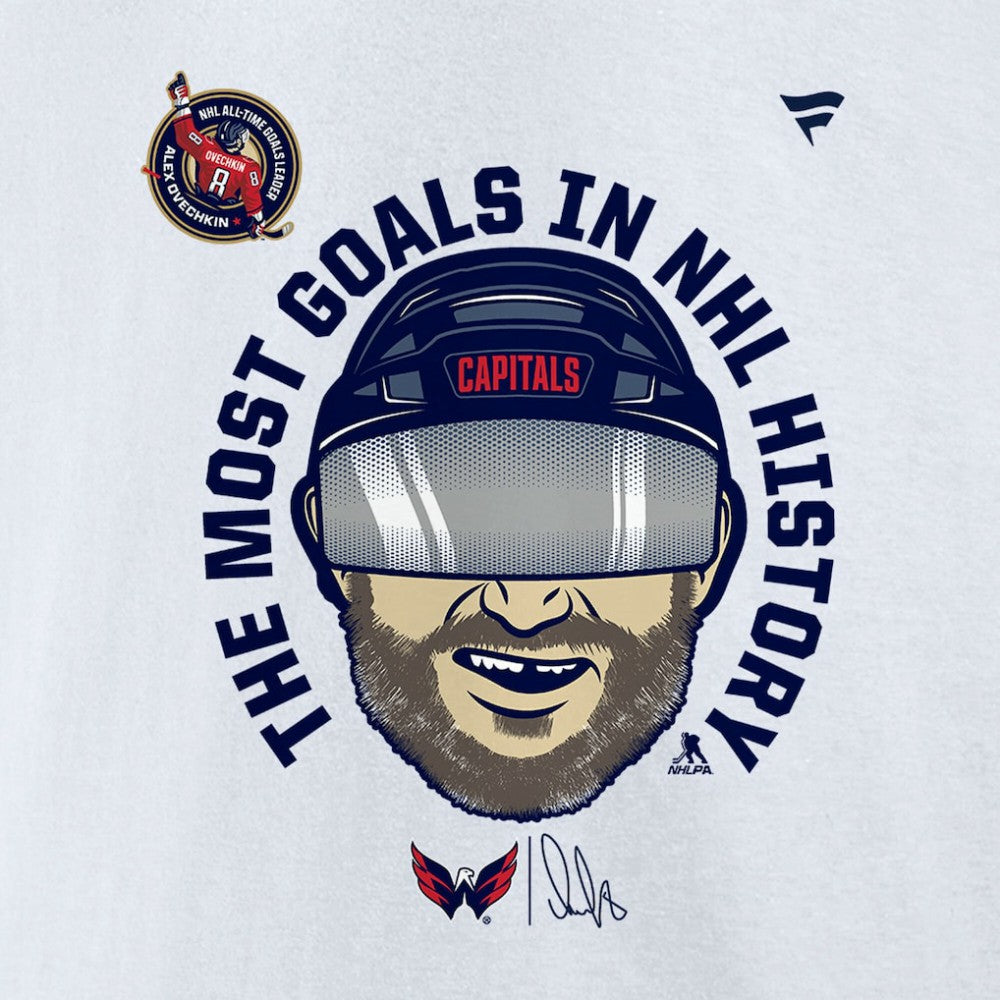 NHL Alexander Ovechkin Washington Capitals Fanatics NHL All-Time Leading Goal Scorer GR8 Caricature Fleece Pullover Sweatshirt