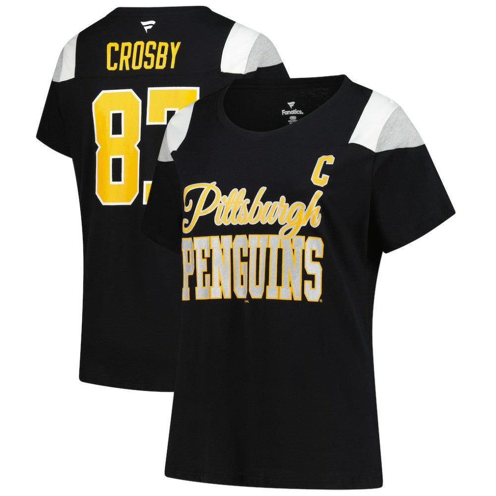 NHL Sidney Crosby Pittsburgh Penguins Fanatics Women's Plus Size Name & Number Scoop Neck T-Shirt