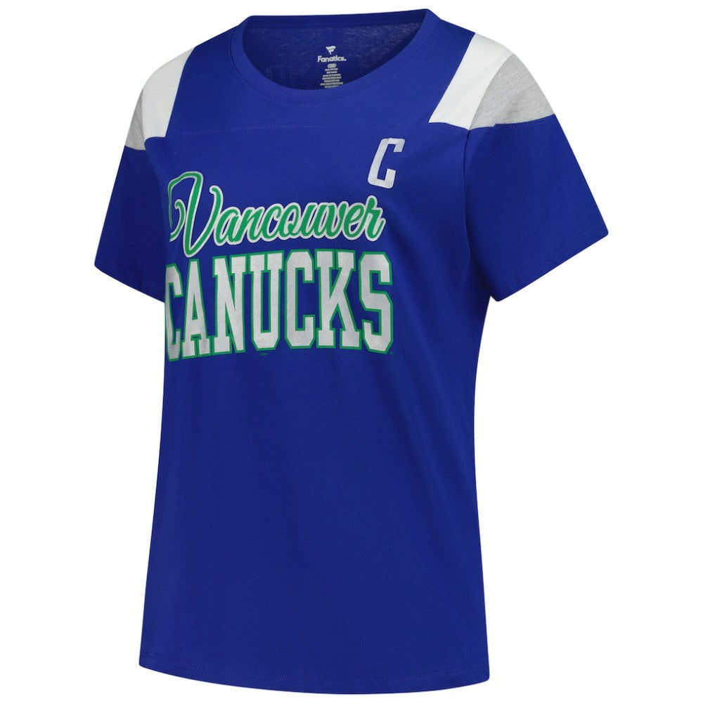 NHL Quinn Hughes Vancouver Canucks Fanatics Women's Plus Size Name & Number Scoop Neck T-Shirt