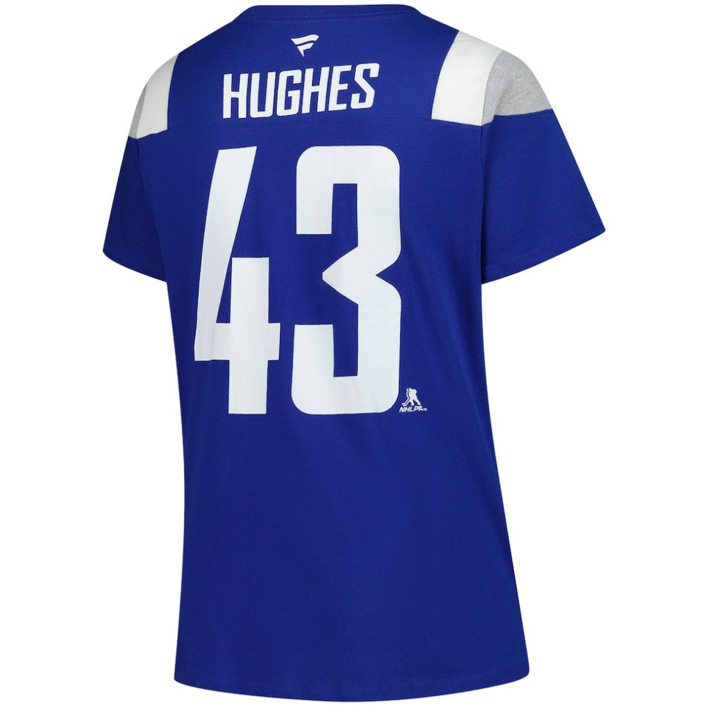 NHL Quinn Hughes Vancouver Canucks Fanatics Women's Plus Size Name & Number Scoop Neck T-Shirt