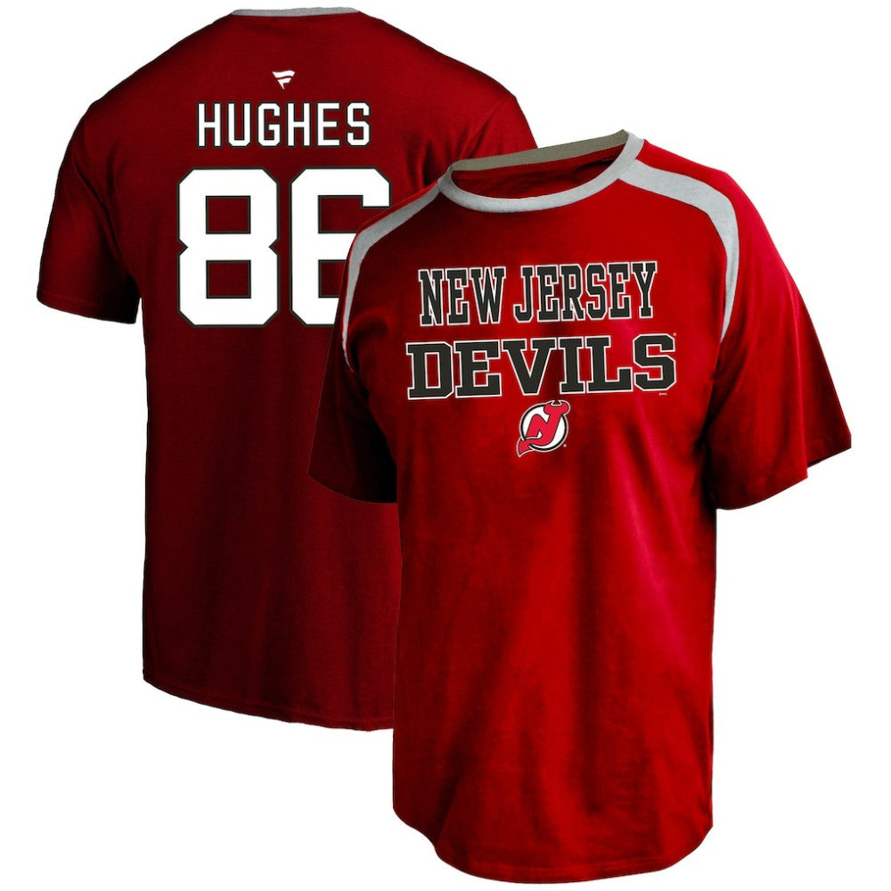 NHL Jack Hughes New Jersey Devils Profile Big & Tall Name & Number T-Shirt