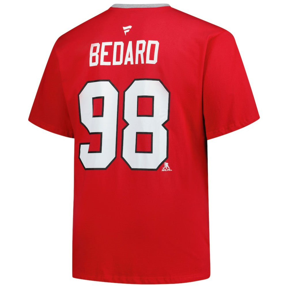 NHL Connor Bedard Chicago Blackhawks Profile Big & Tall Name & Number T-Shirt