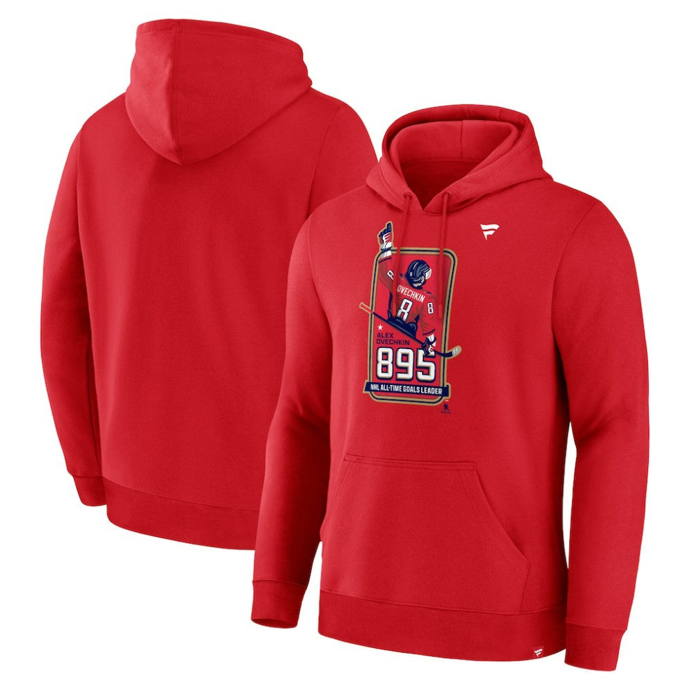 NHL Alexander Ovechkin Washington Capitals Fanatics NHL All-Time Leading Goal Scorer 895 Logo Pullover Hoodie