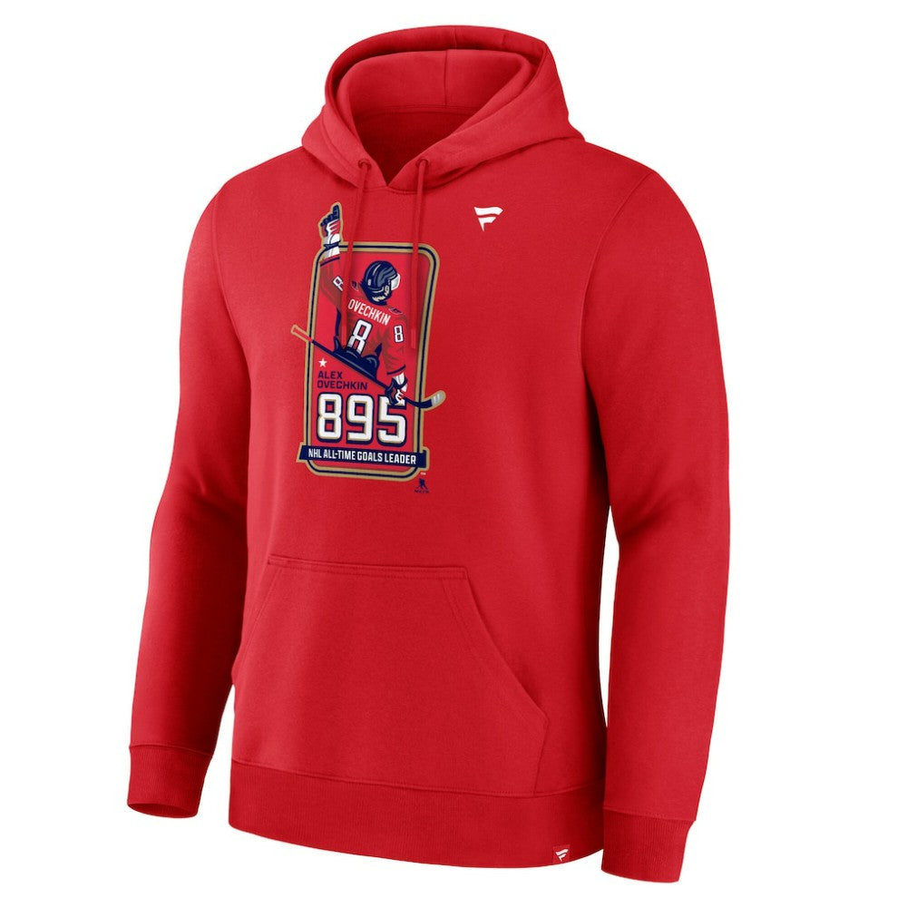 NHL Alexander Ovechkin Washington Capitals Fanatics NHL All-Time Leading Goal Scorer 895 Logo Pullover Hoodie