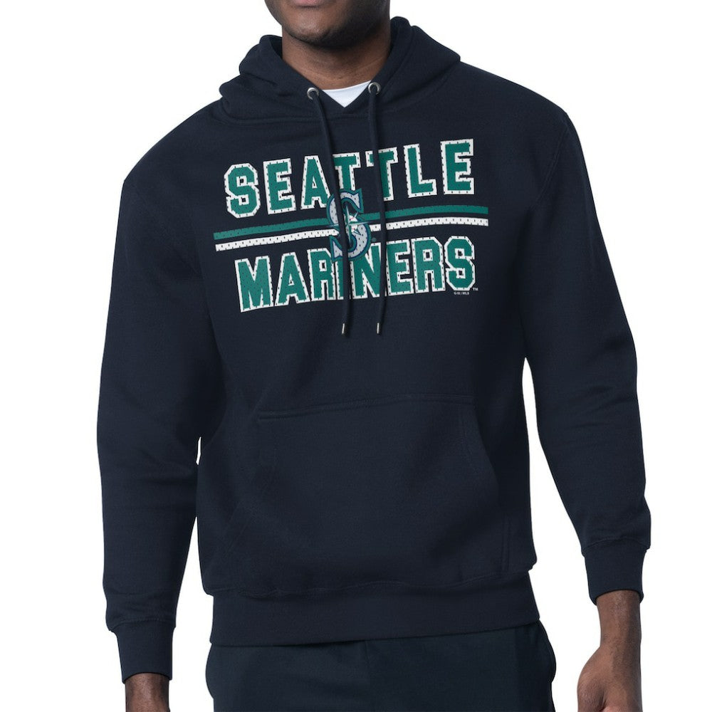 Navy Seattle Mariners Starter Team Mesh Print Graphic Pullover Hoodie
