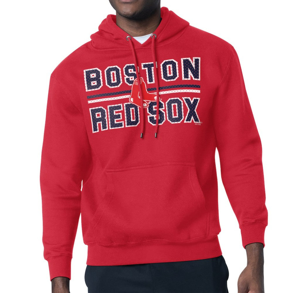 Red Boston Red Sox Starter Team Mesh Print Graphic Pullover Hoodie