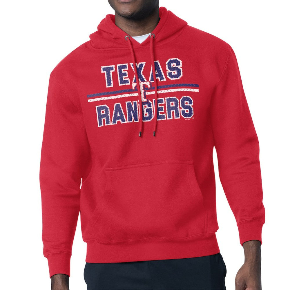 Red Texas Rangers Starter Team Mesh Print Graphic Pullover Hoodie