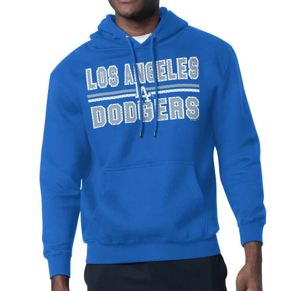 Royal Los Angeles Dodgers Starter Team Mesh Print Graphic Pullover Hoodie