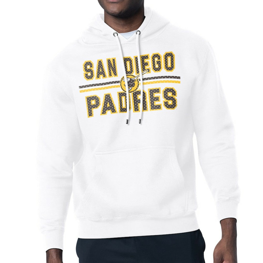 White San Diego Padres Starter Team Mesh Print Graphic Pullover Hoodie