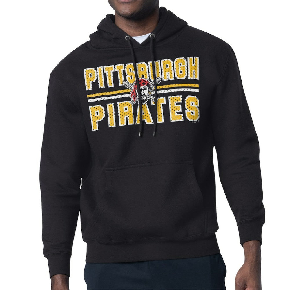 Black Pittsburgh Pirates Starter Team Mesh Print Graphic Pullover Hoodie